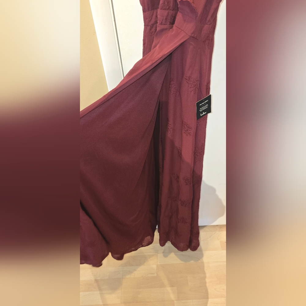 Lulus Flutter And Flow Burgundy Embroidered Maxi - Picture 8 of 13